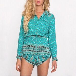 Spell & The Gypsy Collective Gypsiana Paisley Print Romper New Size Small